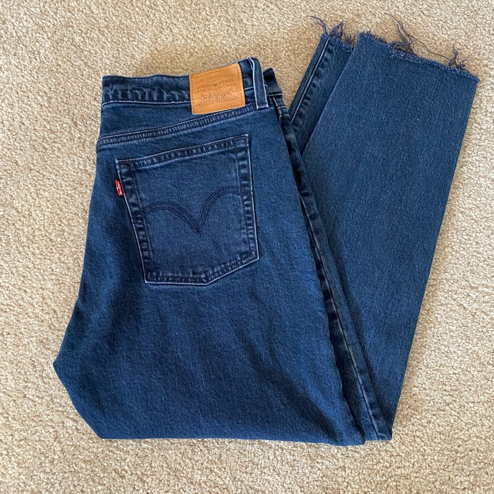 Levi's Straight Leg Jeans in Dark Blue Denim